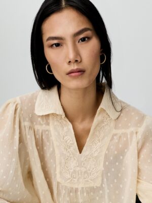 Ecru Dotted Monarch Zenith Mesh Blouse