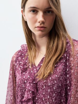 Raspberry Metallic Zenith Archive Blouse