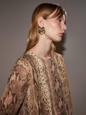 Reptilian Zenith Monarch Pleated Blouse