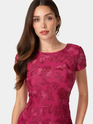 Artful Soutache Bodycon Mini Dress – Short Sleeve Textured Party & Day Event Dress for Women, 95% Polyester 5% Spandex, Hand‑Wash